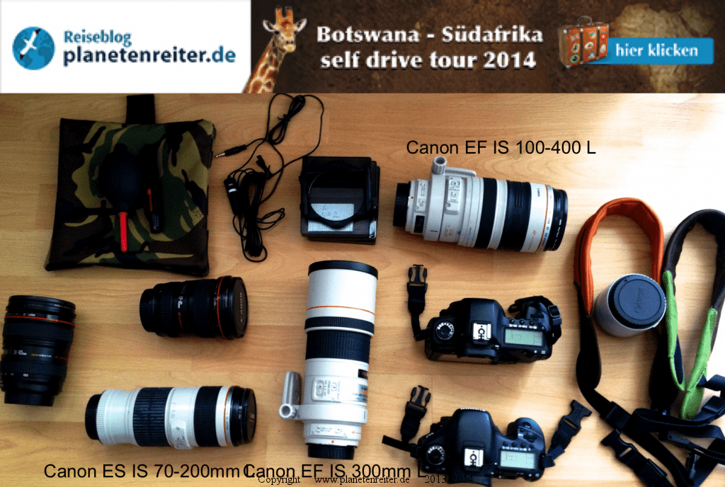 Botswana Safari Kamera und Objektive
